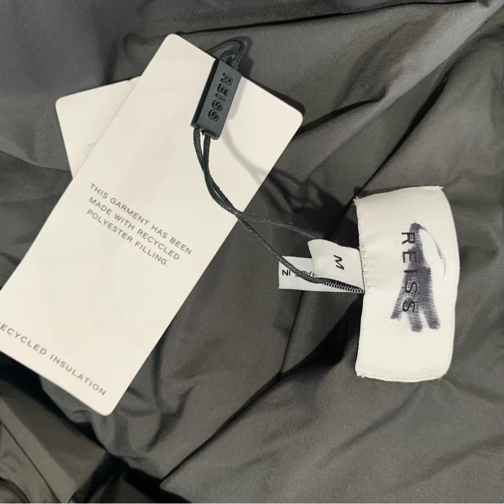 NWT Reiss Kai Puffer Double Zip Jacket In Grey - Picture 8 of 8